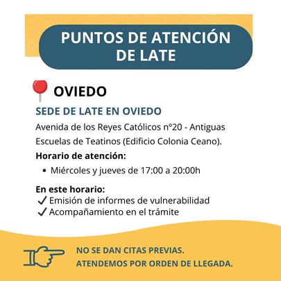 Puntos de atención de Late en Oviedo